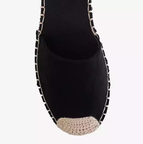 OUTLET Černé dámské sandály a'la espadrilky na platformě Indira - Boty