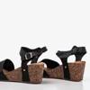 OUTLET Černé dámské sandály s prolamovanou Elemia - obuv
