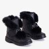 OUTLET Černé dětské sněhové boty s kožešinou Eniki - obuv