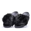 OUTLET Černé pantofle s kožešinou Millie- Footwear