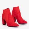 OUTLET Červené dámské boty na vyšším sloupku Almaiu - obuv