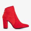 OUTLET Červené dámské boty na vyšším sloupku Almaiu - obuv
