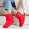 OUTLET Červené dámské sněhové boty s mašlí Pomona - Obuv