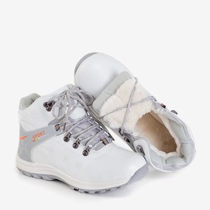 OUTLET Dámské bílé izolované sněhové boty s dekoracemi Aliza - Obuv