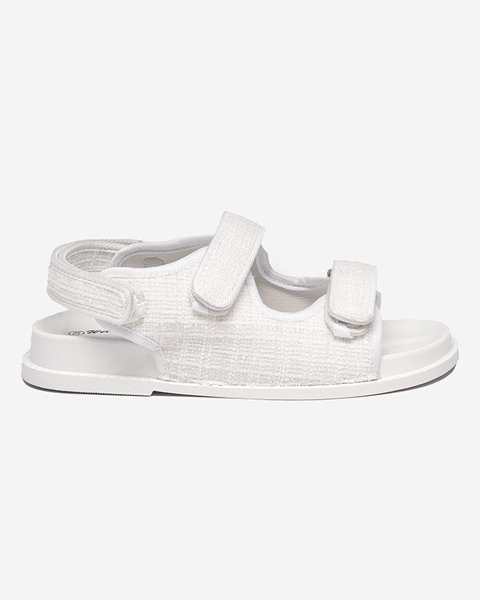 OUTLET Dámské bílé látkové sandály Desotty- Footwear