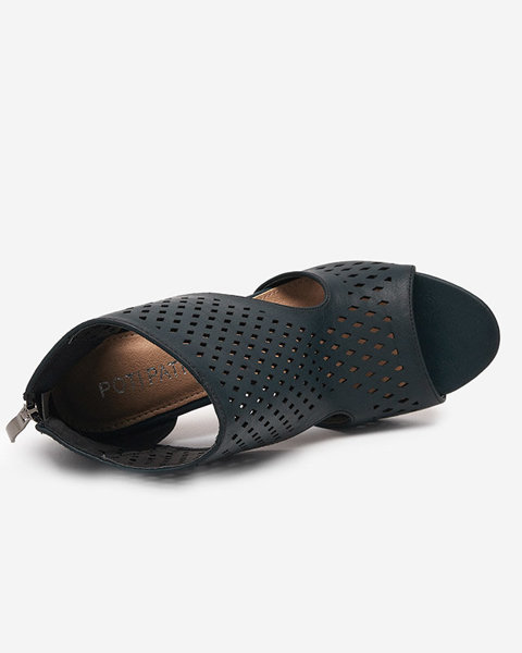 OUTLET Dámské černé prolamované sandály Azua- Footwear
