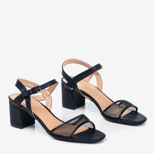 OUTLET Dámské černé sandály na nízkém sloupku Vivianne - obuv
