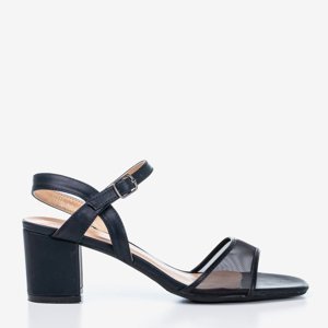 OUTLET Dámské černé sandály na nízkém sloupku Vivianne - obuv