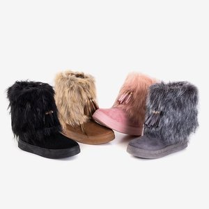 OUTLET Dámské černé sněhové boty s dekoracemi Astride - obuv