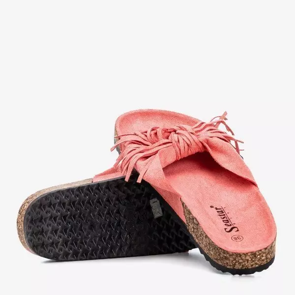 OUTLET Dámské korálové pantofle s třásněmi Amassa - obuv