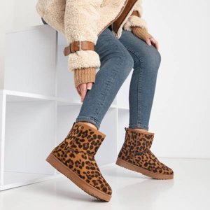 OUTLET Dámské sněhové boty na platformě s leopardím potiskem Nimasa - obuv