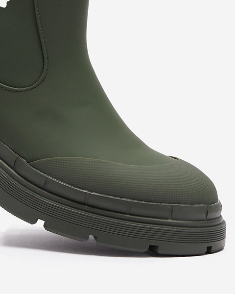 OUTLET Dámské zateplené tmavě zelené vysoké boty Jori - Obuv