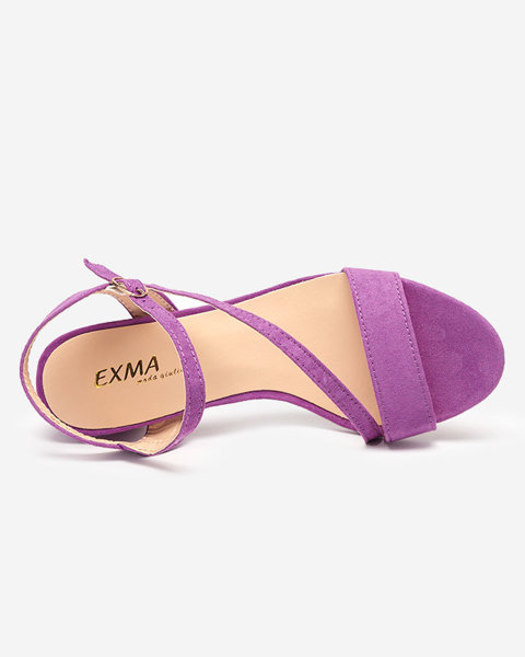 OUTLET Fialové dámské sandály na sloupku Klod-Shoes