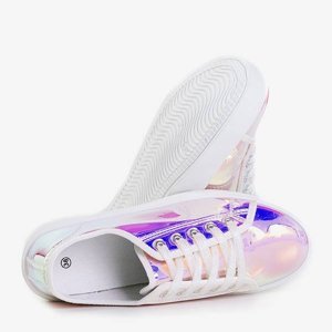 OUTLET Fialové holografické tenisky na platformě Vordena - obuv