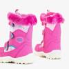 OUTLET Fuchsie dětské sněhové boty s kožešinou Artaki - obuv