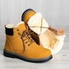 OUTLET Hnědé boty Ressalie s kožešinou - Obuv