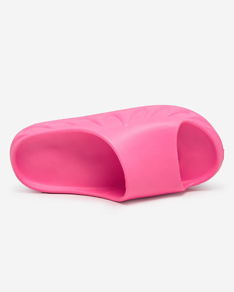 OUTLET Klasické dámské gumové pantofle v neonově růžové barvě Derika - Obuv