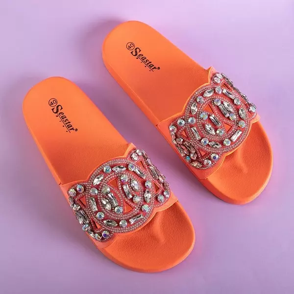 OUTLET Korálové gumové pantofle s ornamenty Masandra - obuv