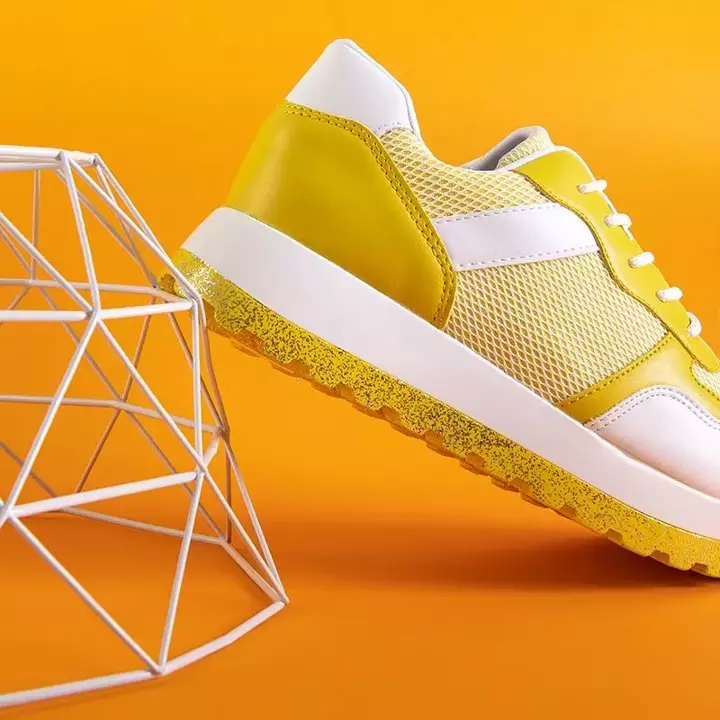 OUTLET Mayer bílá a žlutá dámská sportovní obuv - Obuv