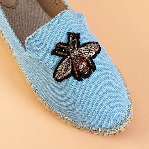 OUTLET Modré dámské espadrilky s nášivkou Placida - obuv