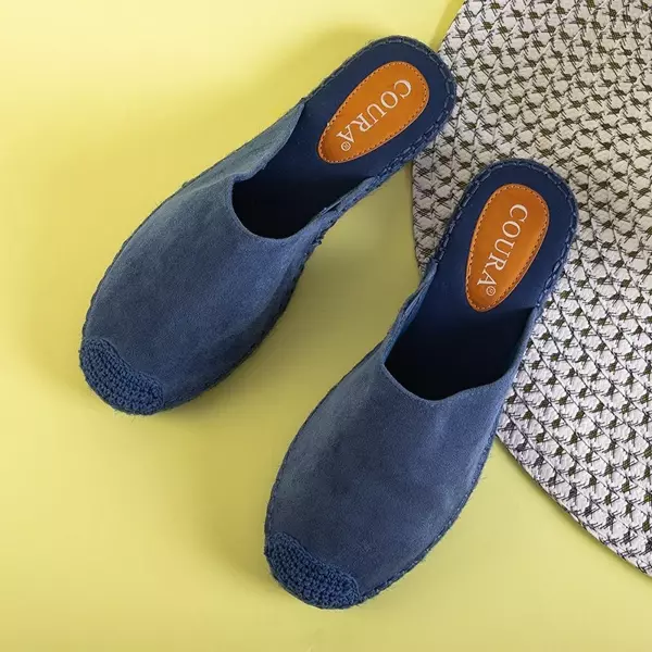OUTLET Modré dámské pantofle a'la espadrilles Toshiko - Boty