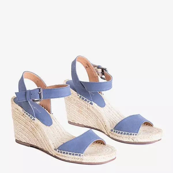 OUTLET Modré dámské sandály na klínku Bieruma - Boty