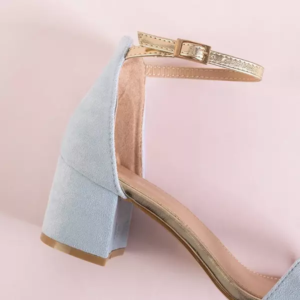 OUTLET Modré dámské sandály na nízkém podpatku Kamalia - Obuv