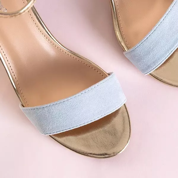 OUTLET Modré dámské sandály na nízkém podpatku Kamalia - Obuv