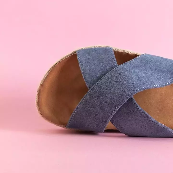 OUTLET Modré dámské sandály na platformě Martiu - Obuv