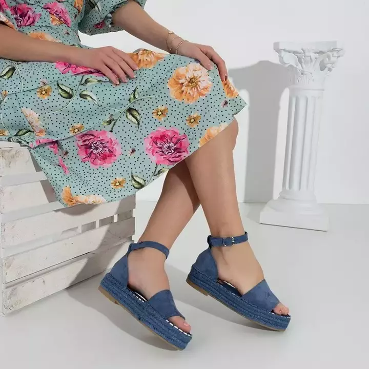 OUTLET Modré dámské sandály na platformě Sitra - Obuv