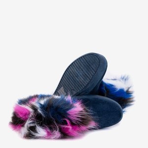 OUTLET Námořnické modré dámské sněhové boty s kožešinou Marell - Obuv