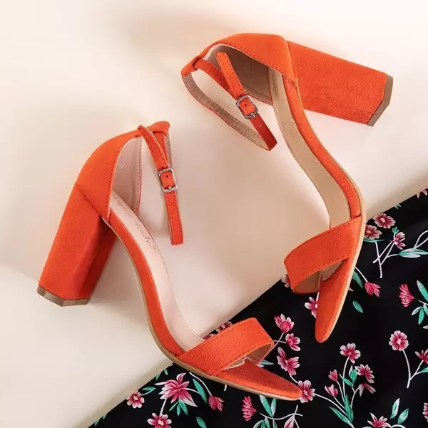 OUTLET Oranžové dámské sandály na sloupku Anniet - Obuv