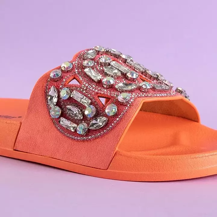 OUTLET Pantofle z korálové gumy s ozdobami Masandra - Obuv