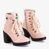 OUTLET Práškově lakované dámské boty na sloupku Lucrezia - Footwear