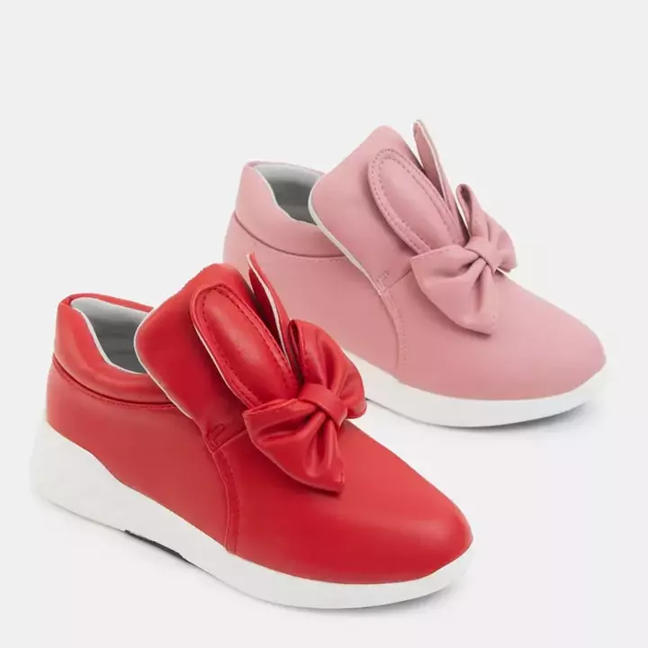OUTLET Růžová dětská sportovní obuv s mašlí a ušima Desa - Obuv