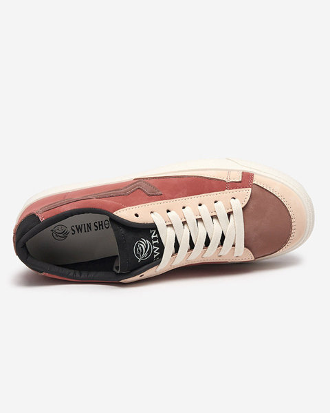 OUTLET Růžové a béžové dámské sportovní boty značky Swishos - Footwear