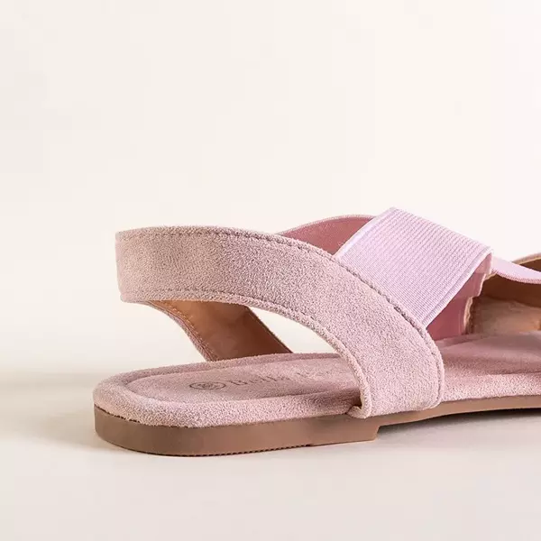 OUTLET Růžové dámské ekologicky semišové sandály Wiledan - Boty