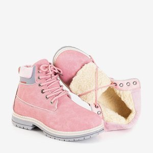 OUTLET Růžové dámské izolované boty Triniti - Boty