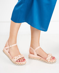 OUTLET Růžové dámské ploché sandály Rella - Boty