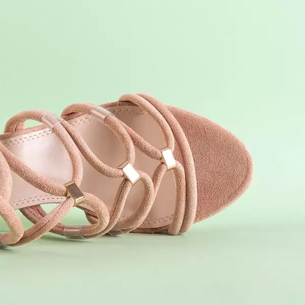 OUTLET Růžové dámské sandály na kulatém sloupku Ziurina - boty