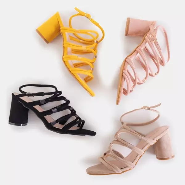 OUTLET Růžové dámské sandály na kulatém sloupku Ziurina - boty