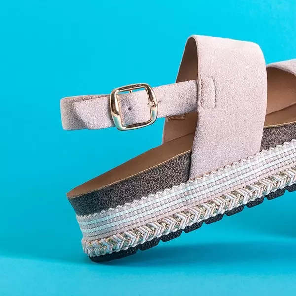 OUTLET Růžové dámské sandály na platformě Kodenia - Obuv