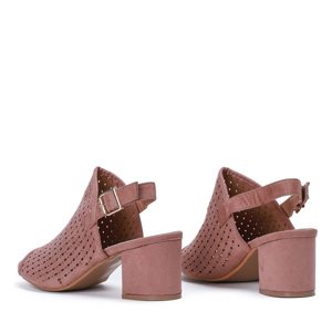 OUTLET Růžové prolamované sandály na sloupku Farrell - Obuv