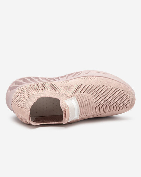 OUTLET Růžové tkané sportovní boty pro ženy Rozane- Footwear