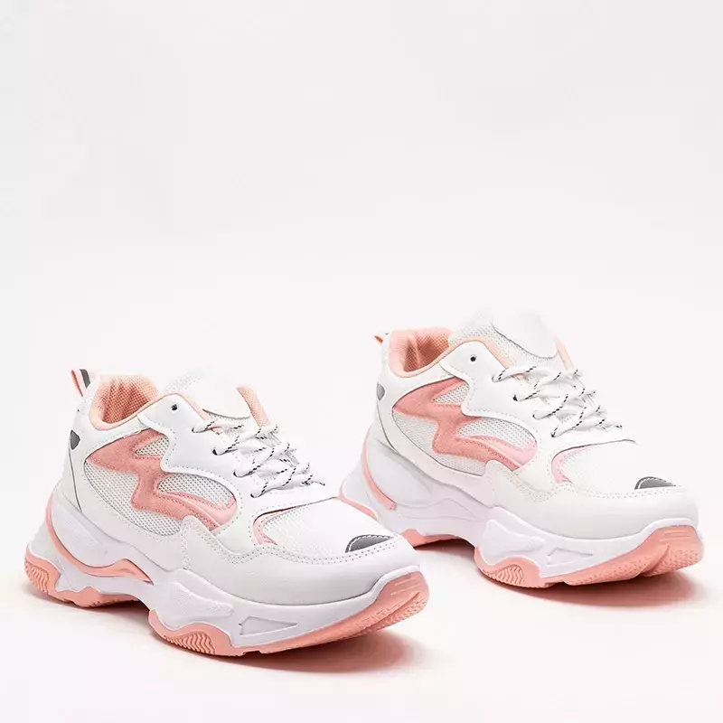 OUTLET Růžovobílá dámská sportovní obuv Krinosi tenisky - Obuv