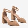 OUTLET Světle hnědé dámské sandály na vysokém sloupku Raviola - Footwear