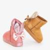 OUTLET Světle hnědé dětské sněhové boty s ozdobami Furfuri - Obuv