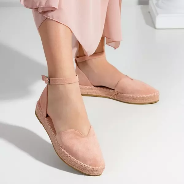 OUTLET Světle růžové dámské sandály a'la espadrilles na platformě Monata - Boty