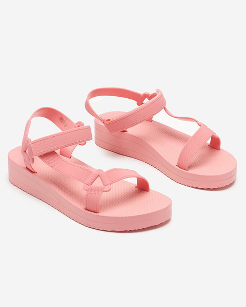 OUTLET Tmavě růžové dámské ploché sandály Ostoy-Shoes