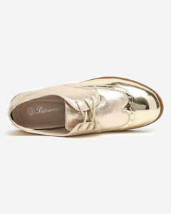 OUTLET Zlaté dámské boty s brokátově stříbrnými vsadkami Retinisa - Obuv
